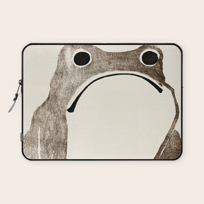 Unimpressed Frog Meika Gafu by Matsumoto Hoji 1814 - Frog Laptop Sleeve Gallery Image 1