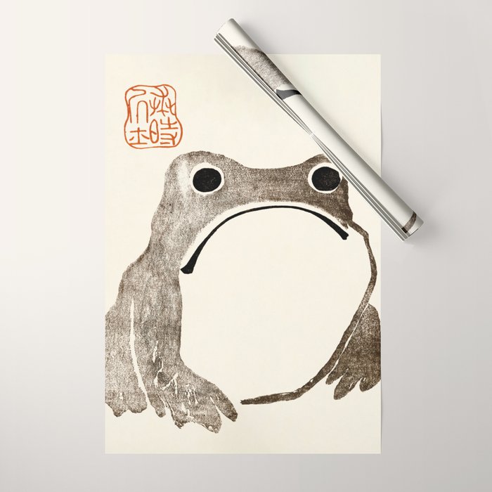 Unimpressed Frog Meika Gafu by Matsumoto Hoji 1814 - Frog Wrapping Paper Gallery Image 1