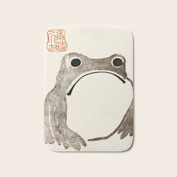 Unimpressed Frog Meika Gafu by Matsumoto Hoji 1814 - Frog Bath Mat