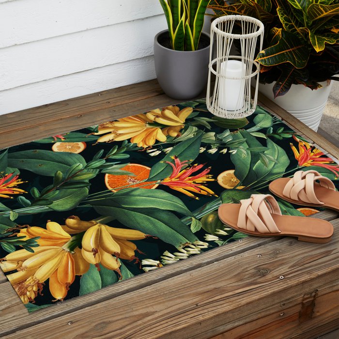 Tropical Orange Garden III Outdoor Rug Gallery Image 2