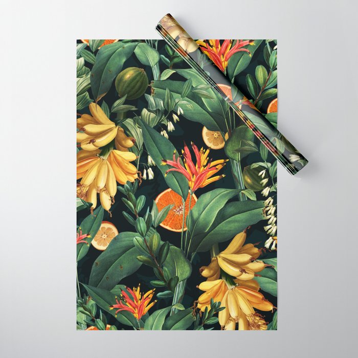 Tropical Orange Garden III Wrapping Paper Gallery Image 1