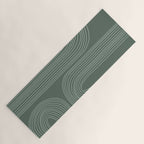 Hand drawn Geometric Lines in Forest Green 3 Yoga Mat Gallery Image 1