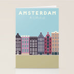 Amsterdam, the Netherlands Travel Poster Stationery Card Gallery Image 2