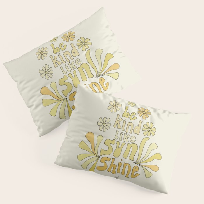 be kind like sunshine // retro surf art by surfy birdy Pillow Sham Gallery Image 1