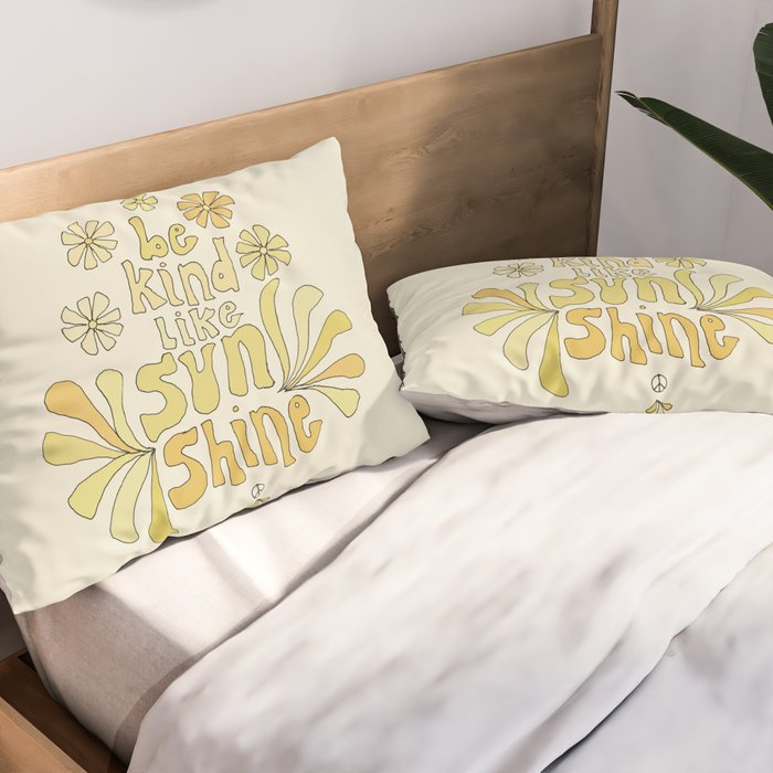be kind like sunshine // retro surf art by surfy birdy Pillow Sham Gallery Image 2