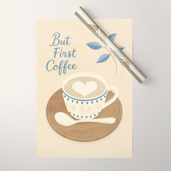 But First Coffee III Wrapping Paper Gallery Image 1