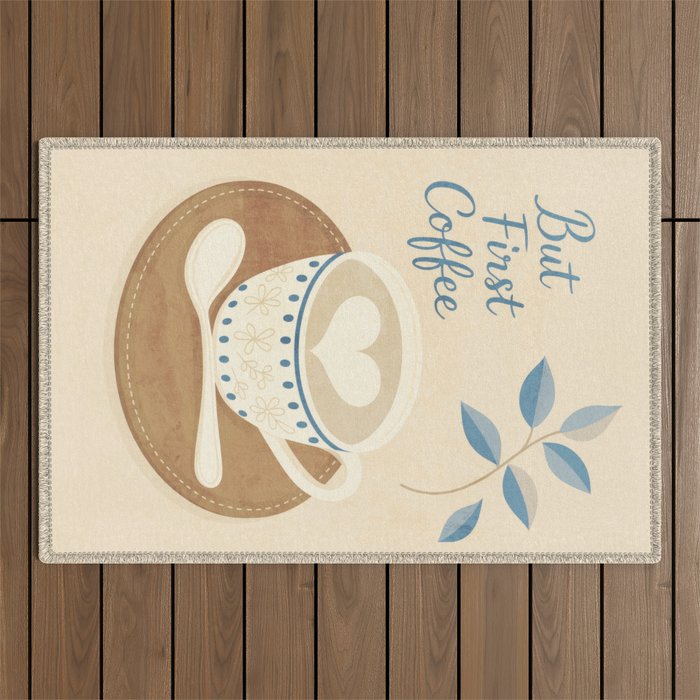 But First Coffee III Outdoor Rug Gallery Image 1