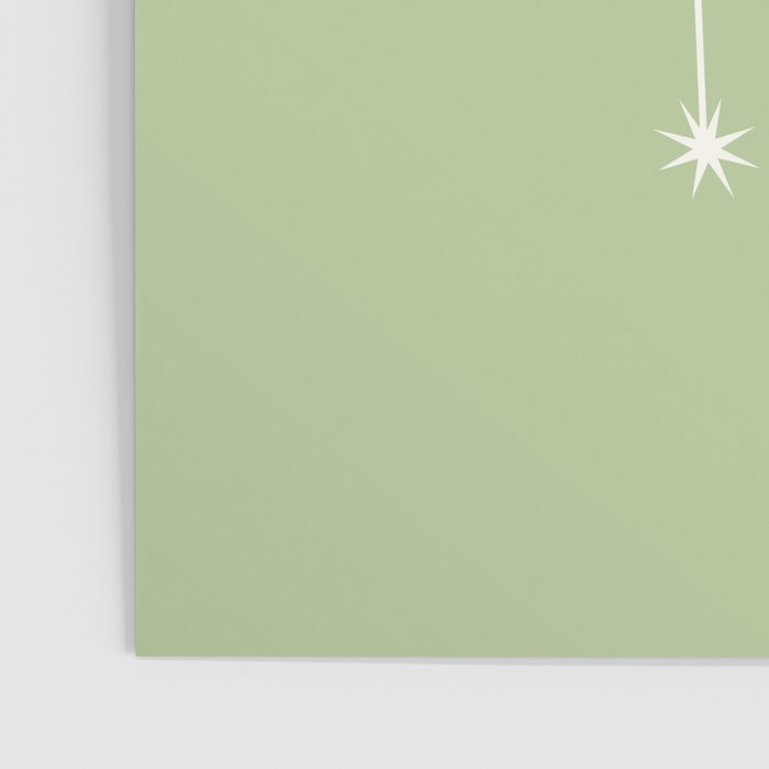 Gemini Zodiac Star Constellation Line Art Soft Green Poster Gallery Image 3