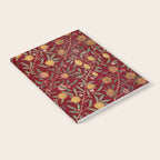 William Morris Vintage Pomegranate Fruit Red Madder Bayleaf Pattern Notebook Gallery Image 2