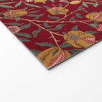 William Morris Vintage Pomegranate Fruit Red Madder Bayleaf Pattern Welcome Mat Gallery Image 2