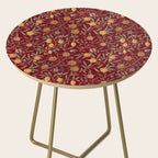 William Morris Vintage Pomegranate Fruit Red Madder Bayleaf Pattern Side Table Gallery Image 2