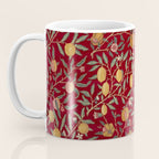 William Morris Vintage Pomegranate Fruit Red Madder Bayleaf Pattern Coffee Mug Gallery Image 3