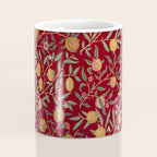 William Morris Vintage Pomegranate Fruit Red Madder Bayleaf Pattern Coffee Mug Gallery Image 4