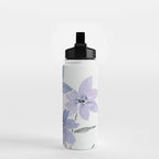 Watercolor Purple Flowers with Black Stems - Floral Custom Art Design Water Bottle Gallery Image 2