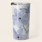 Watercolor Purple Flowers with Black Stems - Floral Custom Art Design Travel Mug Gallery Image 3