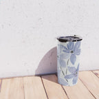 Watercolor Purple Flowers with Black Stems - Floral Custom Art Design Travel Mug Gallery Image 4