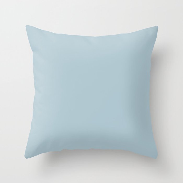 Soft Chalky Pastel Blue Solid Color Throw Pillow Gallery Image 6