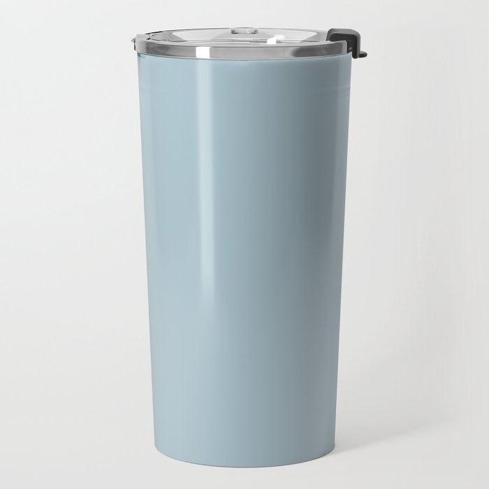 Soft Chalky Pastel Blue Solid Color Travel Mug Gallery Image 2