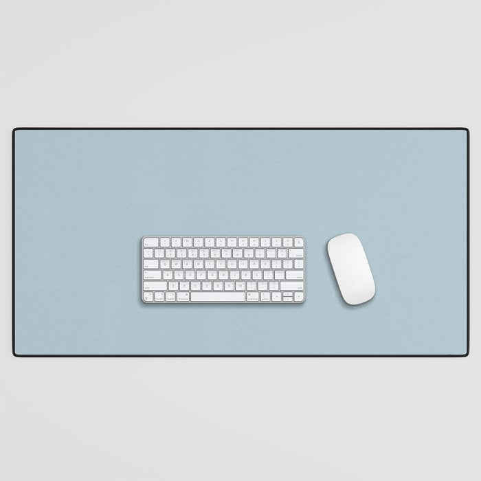 Soft Chalky Pastel Blue Solid Color Desk Mat Gallery Image 1