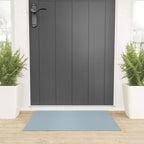 Soft Chalky Pastel Blue Solid Color Welcome Mat Gallery Image 3