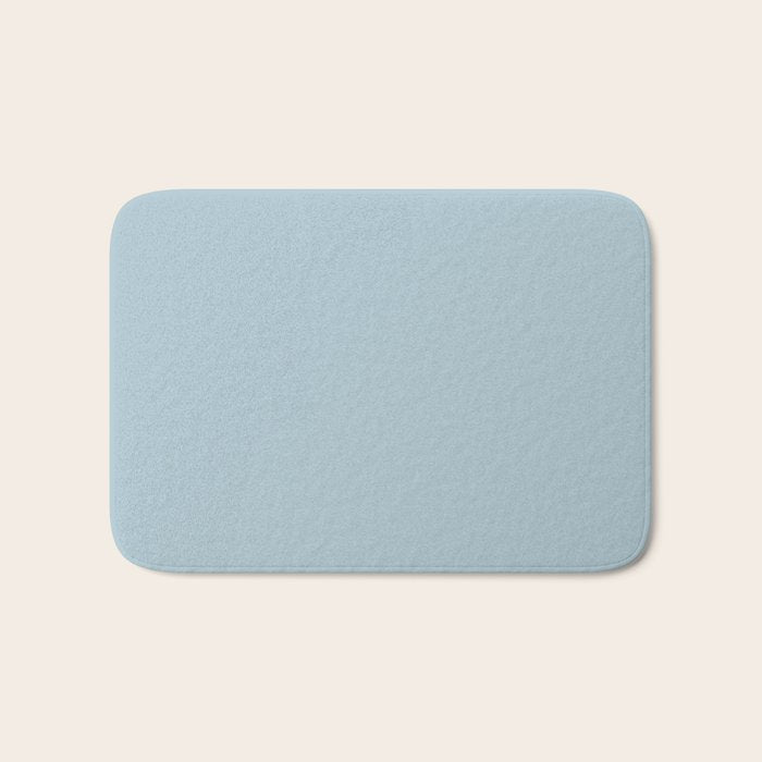 Soft Chalky Pastel Blue Solid Color Bath Mat Gallery Image 1