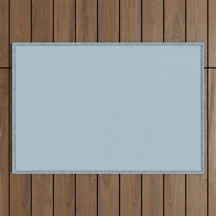 Soft Chalky Pastel Blue Solid Color Outdoor Rug Gallery Image 1