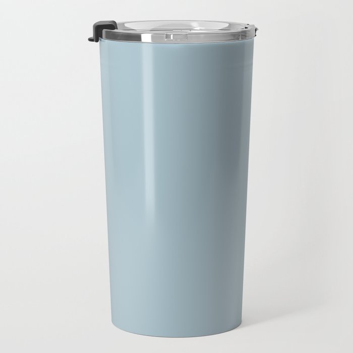 Soft Chalky Pastel Blue Solid Color Travel Mug Gallery Image 3