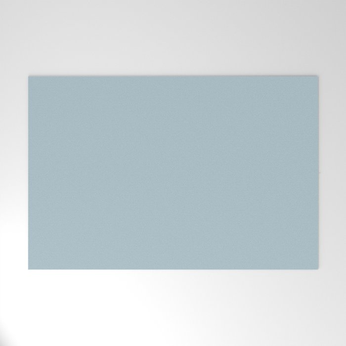 Soft Chalky Pastel Blue Solid Color Welcome Mat Gallery Image 1