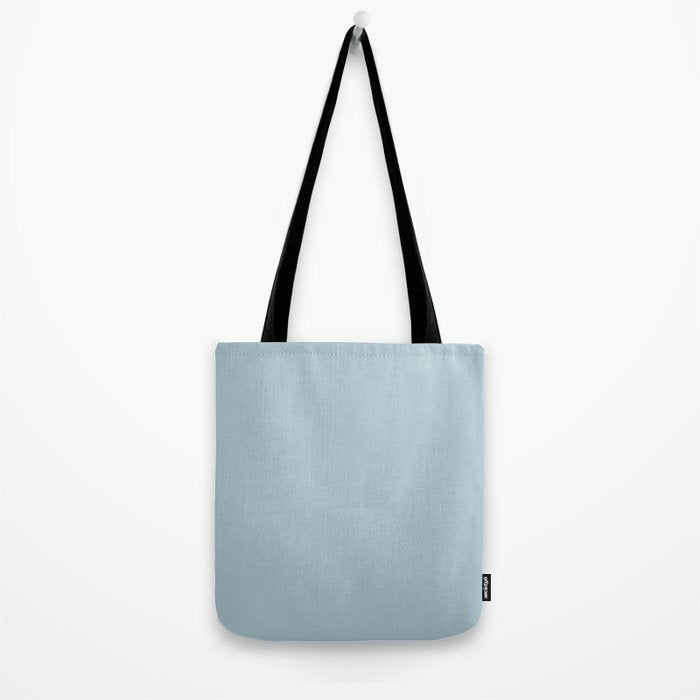 Soft Chalky Pastel Blue Solid Color Tote Bag Gallery Image 2