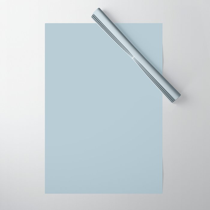 Soft Chalky Pastel Blue Solid Color Wrapping Paper Gallery Image 1