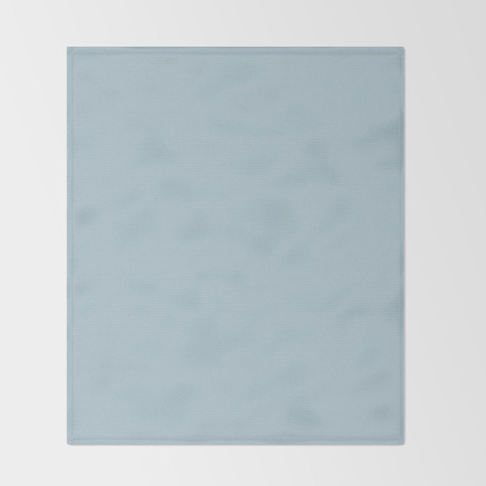 Soft Chalky Pastel Blue Solid Color Throw Blanket Gallery Image 2