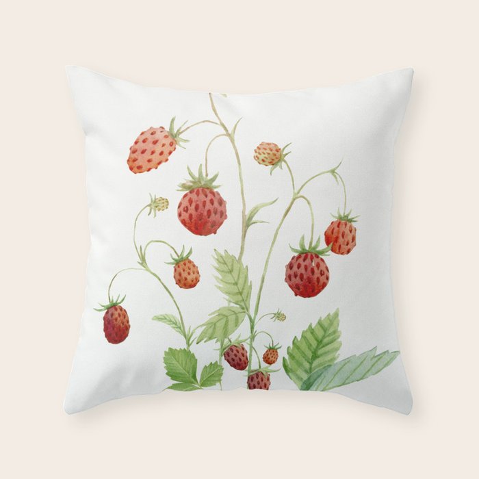 Wild Strawberries Throw Pillow Gallery Image 1