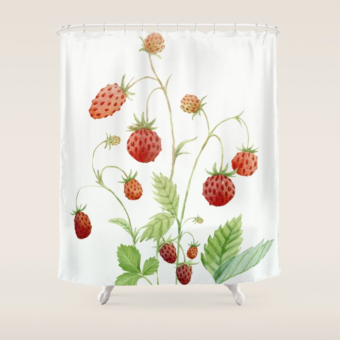 Wild Strawberries Shower Curtain Gallery Image 1