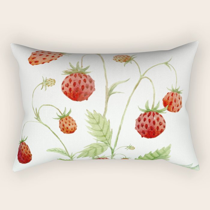 Wild Strawberries Rectangular Pillow Gallery Image 1