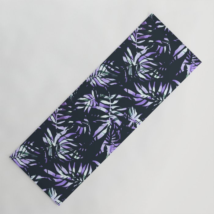 Dark abstract tropical leaves D1 Yoga Mat Gallery Image 1