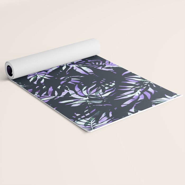 Dark abstract tropical leaves D1 Yoga Mat Gallery Image 2