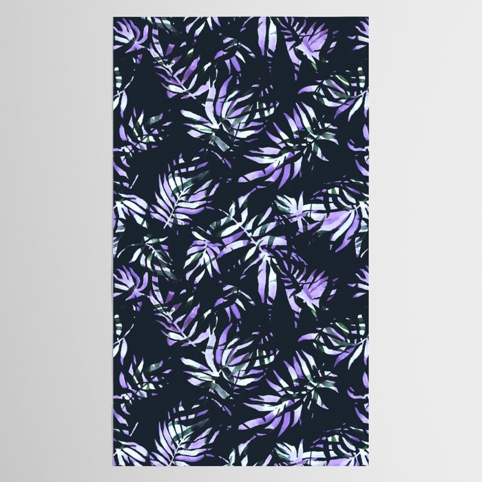 Dark abstract tropical leaves D1 Tablecloth Gallery Image 2