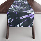 Dark abstract tropical leaves D1 Table Runner Gallery Image 1