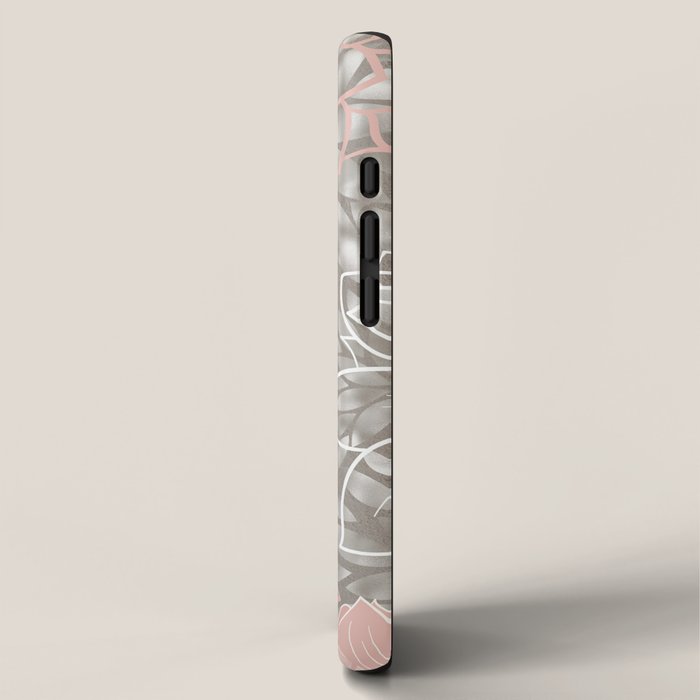 Floral Dahlias, Blush Pink, Gray, White iPhone Case Gallery Image 2