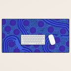 The Rivers around Us (blue) - Authentic Aboriginal Art Desk Mat Gallery Image 1