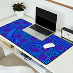 The Rivers around Us (blue) - Authentic Aboriginal Art Desk Mat Gallery Image 2