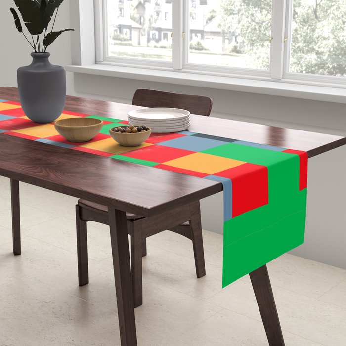 Colorful Checkerboard 2 Table Runner Gallery Image 2