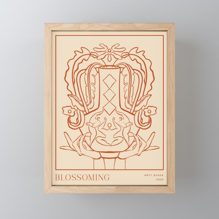 Blossoming Line Art Mini Art Print Gallery Image 1
