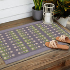 Holding the pose in abstract shapes in purple hues  Outdoor Rug Gallery Image 2