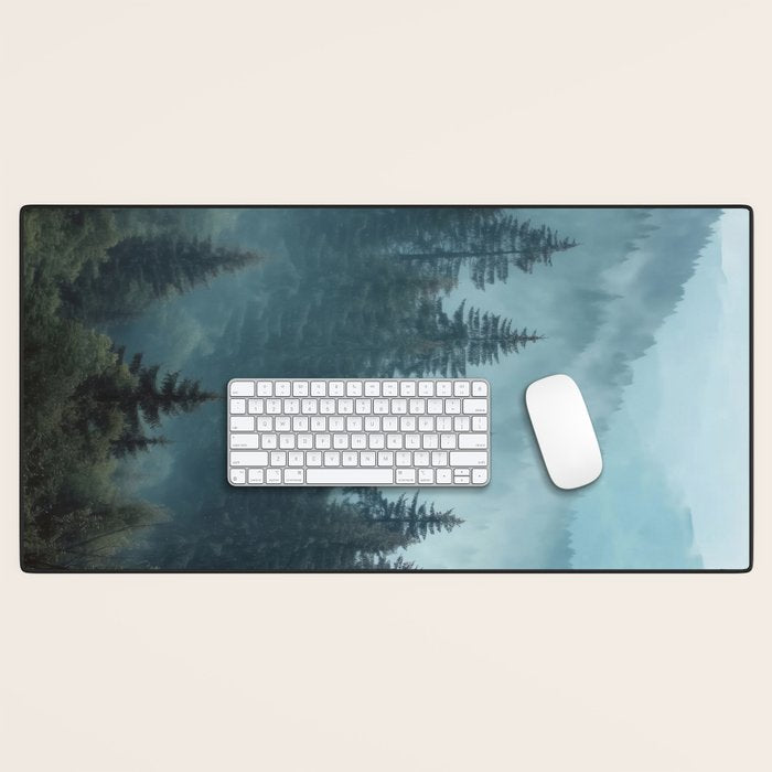 Misty Pine Forest Desk Mat Gallery Image 1