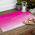 Magenta Watercolor Ombre (magenta pink/white) Outdoor Rug Gallery Image 2