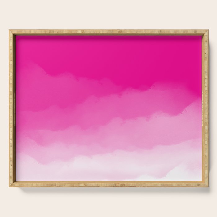 Magenta Watercolor Ombre (magenta pink/white) Serving Tray Gallery Image 1