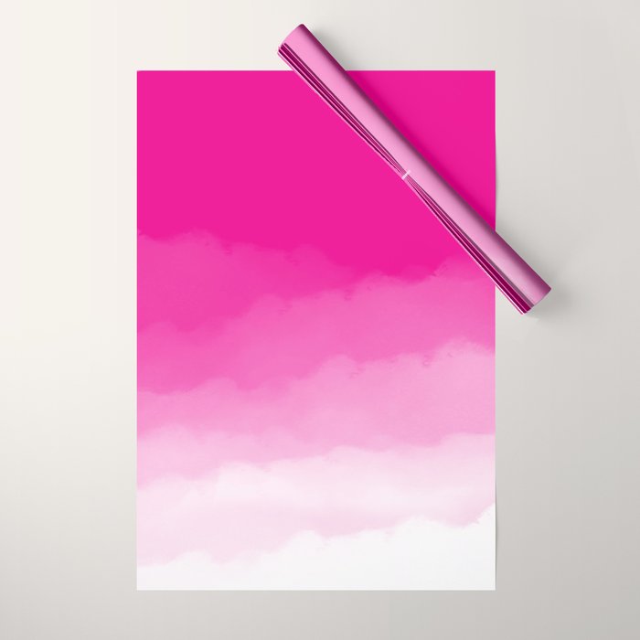Magenta Watercolor Ombre (magenta pink/white) Wrapping Paper Gallery Image 1