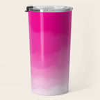 Magenta Watercolor Ombre (magenta pink/white) Travel Mug Gallery Image 3