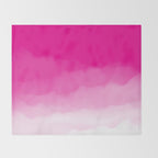 Magenta Watercolor Ombre (magenta pink/white) Throw Blanket Gallery Image 2